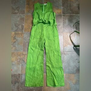 Mango Green Wide Leg Jumpsuit